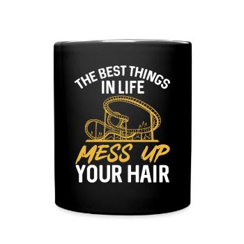 Roller Coaster Roller Coaster Amusement Park - Full Colour Mug - black - Front