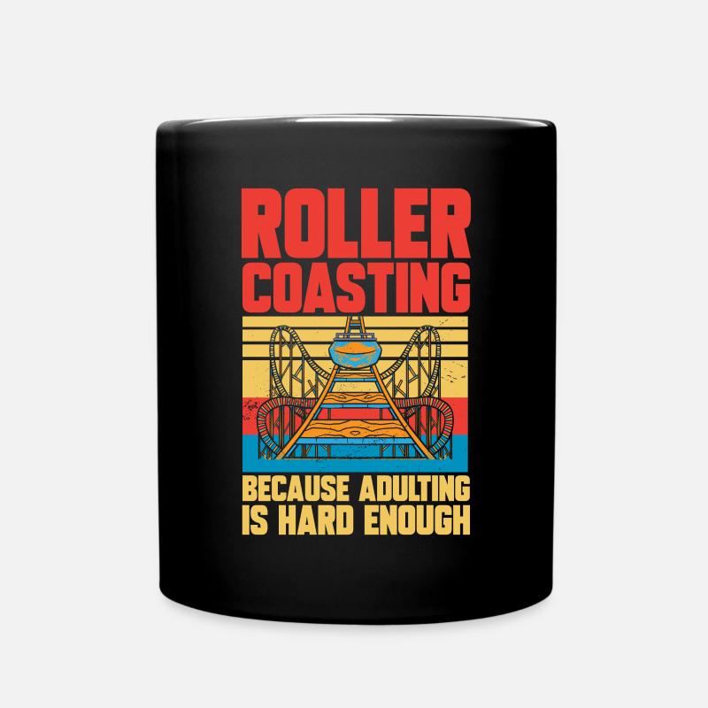 Achterbahn Rollercoaster Freizeitpark - Tasse einfarbig - Schwarz