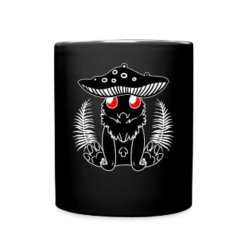 Mothman Mushroom Cryptids Cryptozoology - Full Colour Mug - black - Front