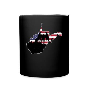 Mothman USA Flag Map Cryptid Cryptozoology - Full Colour Mug - black - Front