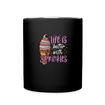 Eiscreme - Tasse einfarbig - Schwarz - Vorne