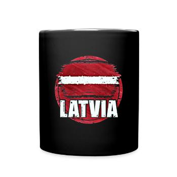 Lettonie - Mug uni - noir - Devant