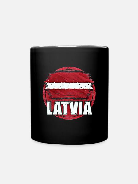 Latvia - Full Colour Mug - black