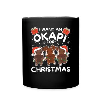 Je veux un okapi pour Noël okapis sucrés - Mug uni - noir - Devant