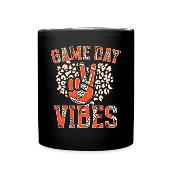 Game Day American Football Groovy Football - Full Colour Mug - black - Front
