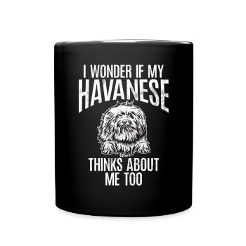 Cadeaux pour les amoureux des chiens bichons havanais - Mug uni - noir - Devant