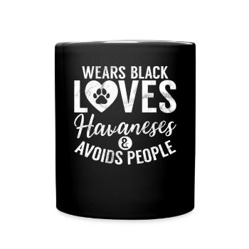 Cadeaux pour les amoureux des chiens bichons havanais - Mug uni - noir - Devant