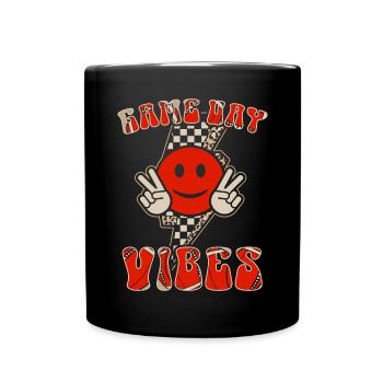 Game Day American Football Groovy Football - Full Colour Mug - black - Front