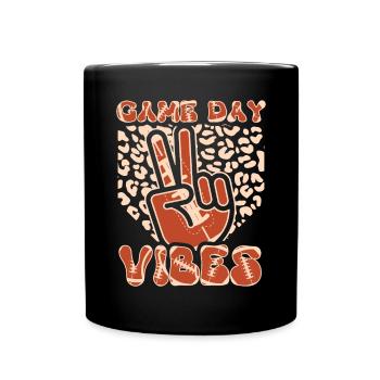 Game Day American Football Groovy Football - Full Colour Mug - black - Front
