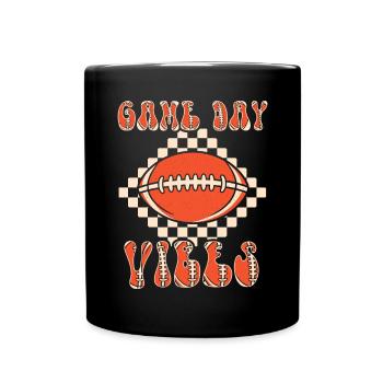 Game Day American Football Groovy Football - Full Colour Mug - black - Front