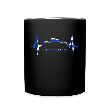 Athen Skyline Herzschlag Griechenland Akropolis - Tasse einfarbig - Schwarz - Vorne
