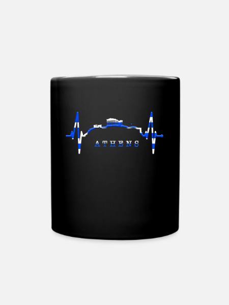 Athènes Skyline Heartbeat Grèce Acropole - Mug uni - noir