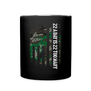 Veteran Selbstmordbewusstsein 22 pro Tag sind 22 z - Tasse einfarbig - Schwarz - Vorne