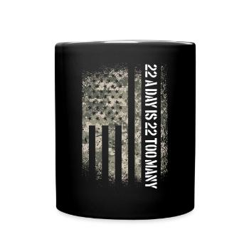 Veteran Selbstmordbewusstsein 22 pro Tag sind 22 z - Tasse einfarbig - Schwarz - Vorne