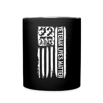 22 ein Tag Veteran Lives Matter Selbstmordbewussts - Tasse einfarbig - Schwarz - Vorne