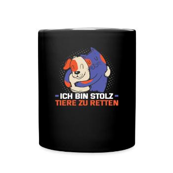 Hunderettungs Designs Für Tierrechtsaktivisten - Tasse einfarbig - Schwarz - Vorne