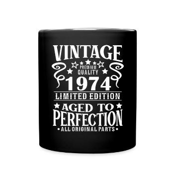Retro Vintage 1974 Anniversaire 50 Ans Né en 1974 - Mug uni - noir - Devant