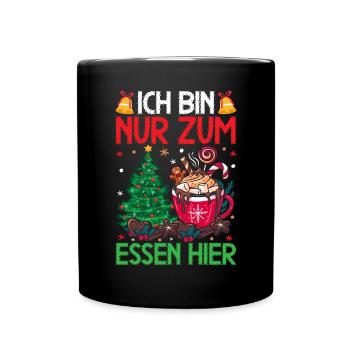 Weihnachten Essen Weihnachtsessen Heiligabend - Tasse einfarbig - Schwarz - Vorne