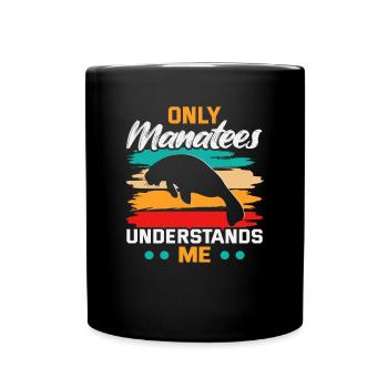 Cold Nose Warm Heart Manatee chubby manatee - Full Colour Mug - black - Front