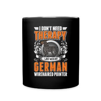Deutsch Drahthaar Therapie - Tasse einfarbig - Schwarz - Vorne