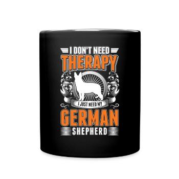 Thérapie du berger allemand - Mug uni - noir - Devant