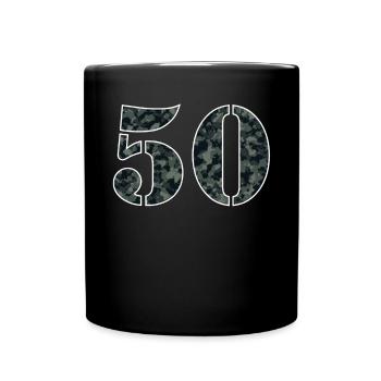 Fifty Military Style Strong Age Gift - Full Colour Mug - black - Front