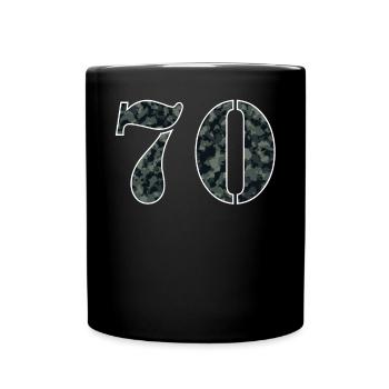 Military Style Birthday Number 70 Gift - Full Colour Mug - black - Front