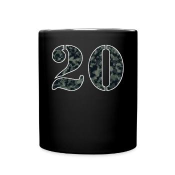 Militär Stil Geburtstagszahl 20 Geschenk - Tasse einfarbig - Schwarz - Vorne