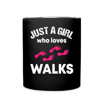 Einfache Spaziergang-Liebhaberin Geschenk - Tasse einfarbig - Schwarz - Vorne