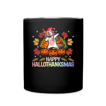 Halloween Thanksgiving Turkey Pumpkin - Full Colour Mug - black - Front