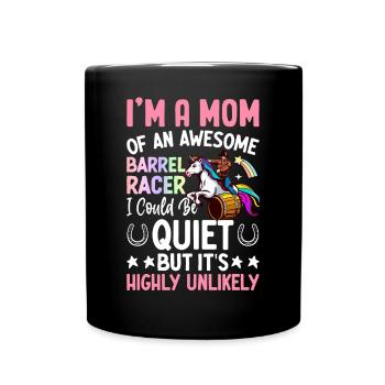 Barrel Racing Horseback Riding - Full Colour Mug - black - Front