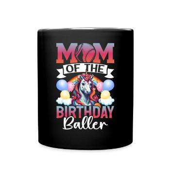 Baseball Player Mom Birthday Girl - Full Colour Mug - black - Front