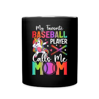 Maman de baseball - Mug uni - noir - Devant