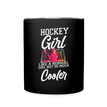 Hockey Sur Gazon Hockey Fille Comme Un - Mug uni - noir - Devant