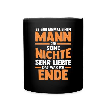 Nichte Pate Patenonkel Onkel - Tasse einfarbig - Schwarz - Vorne