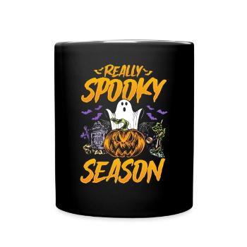Really Spooky Season - Funny Halloween Ghost - Tasse einfarbig - Schwarz - Vorne