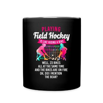 Field Hockey Playing Field Hockey - Tasse einfarbig - Schwarz - Vorne