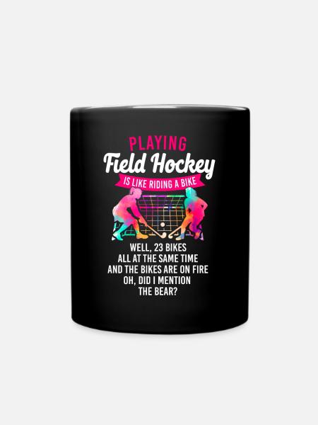 Field Hockey Playing Field Hockey - Full Colour Mug - black
