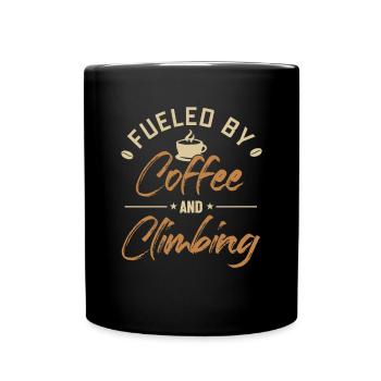 Alimenté par le café et l’escalade du Bouldern Kraxler - Mug uni - noir - Devant