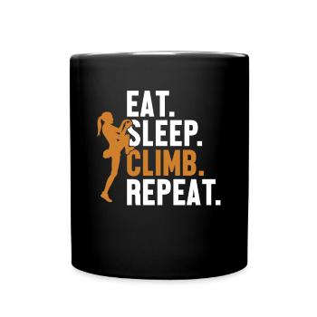 Eat Sleep Climb Repeat Bouldering Speed Climbing - Full Colour Mug - black - Front
