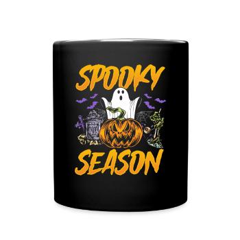 Halloween Spooky Season - Funny Halloween Ghost - Tasse einfarbig - Schwarz - Vorne
