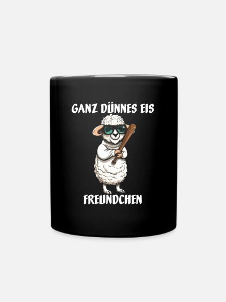 Guten Morgen Ganz dünnes Eis - Tasse einfarbig - Schwarz