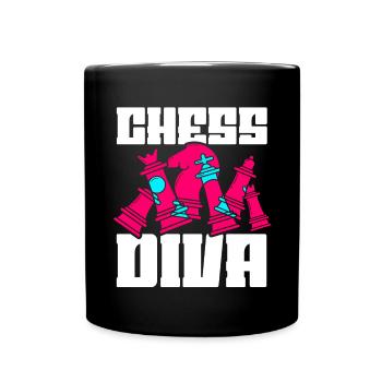 Schachspieler Stücke Schachliebhaber Mädchen - Tasse einfarbig - Schwarz - Vorne