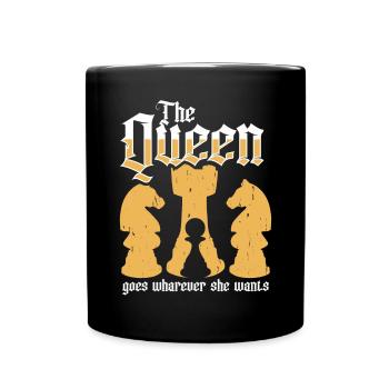 Schachspieler Stücke Schachliebhaber Mädchen - Tasse einfarbig - Schwarz - Vorne