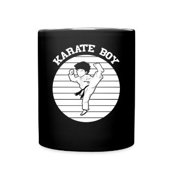 Karate Boy with Black Belt Karate Kid - Tasse einfarbig - Schwarz - Vorne