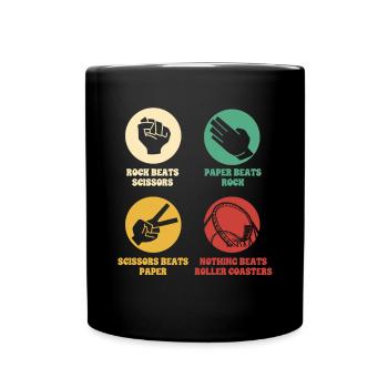 Roller Coaster Roller Coaster Amusement Park - Full Colour Mug - black - Front