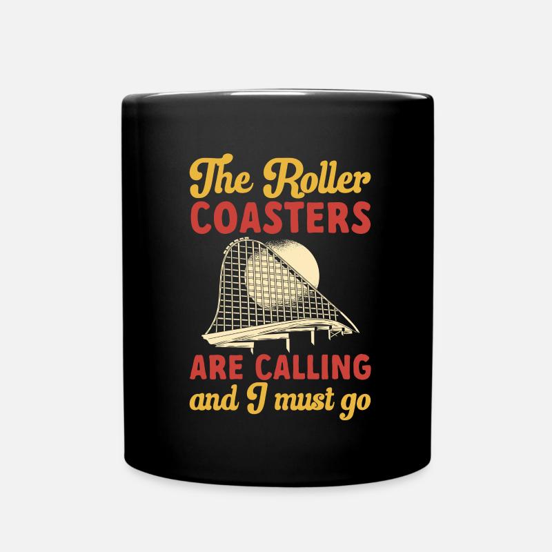 Roller Coaster Roller Coaster Amusement Park - Full Colour Mug - black