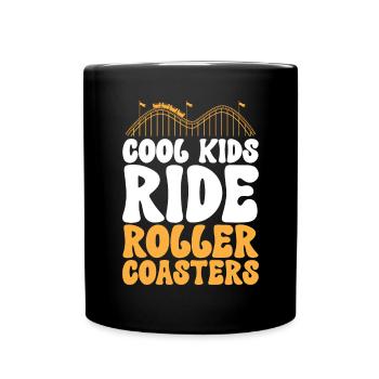 Achterbahn Rollercoaster Freizeitpark - Tasse einfarbig - Schwarz - Vorne
