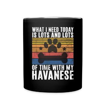Cadeaux pour les amoureux des chiens bichons havanais - Mug uni - noir - Devant