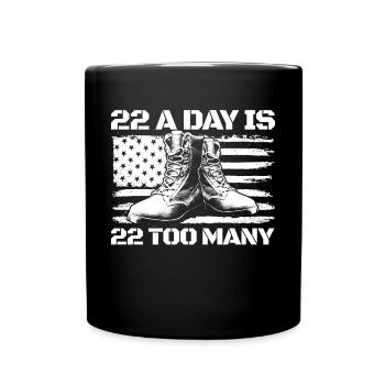 Veteran Selbstmordbewusstsein 22 pro Tag sind 22 z - Tasse einfarbig - Schwarz - Vorne